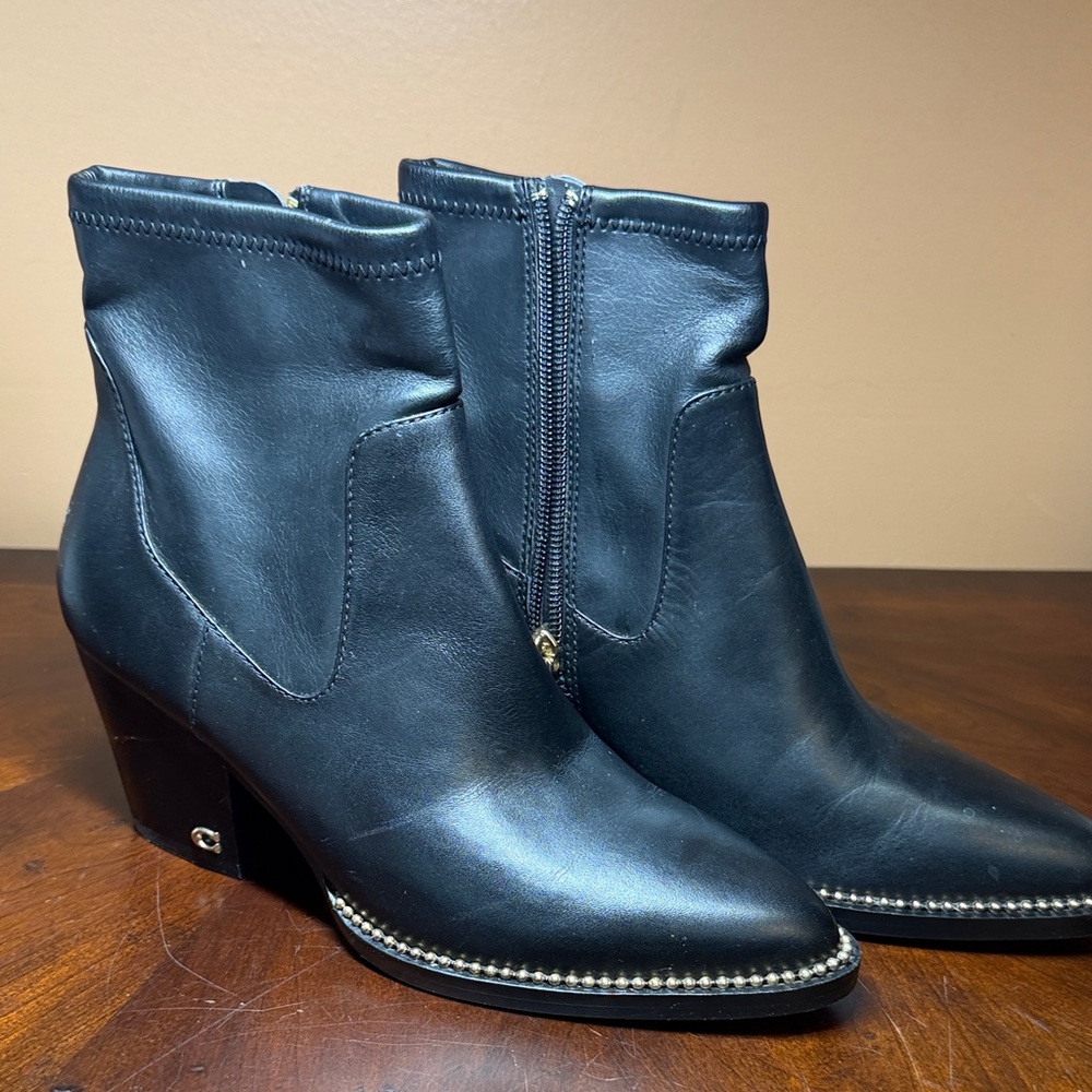 Coach Black‎ Leather Ankle Booties